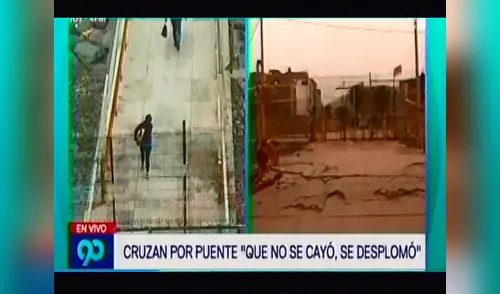 Pobladores de San juan del Lurigancho y el Agustino arriesgan su vida para cruzar puente elpopular.pe