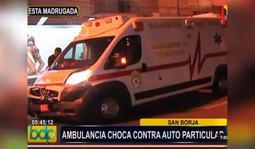 Ambulancia con un herido sufrió un accidente de tránsito en San Borja elpopular.pe