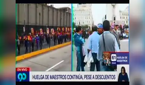 Maestros en huelga realizan plantón en la Plaza San Martín elpopular.pe