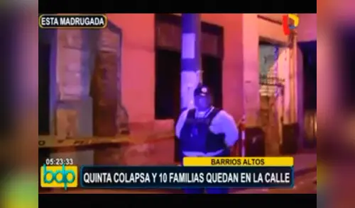 Derrumbe deja en la calle a 10 familias en Barrios Altos, Cercado de Lima elpopular.pe