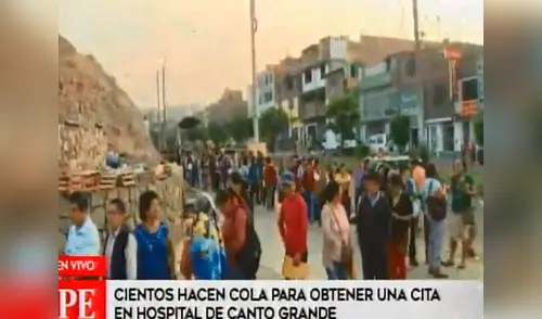 Pacientes hacen largas colas por una citas en Hospital de San Juan de Lurigancho elpopular.pe
