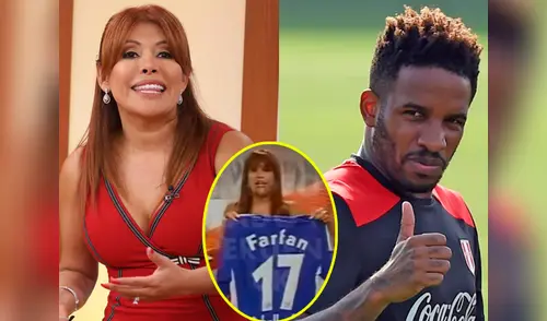 Magaly Medina posaba feliz con la camiseta de Jefferson Farfán elpopular.pe