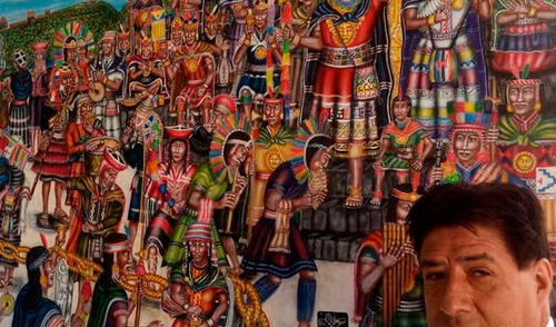 Gregorio Villena quiere llevar sus cuadros incas a Putin en Rusia 2018 elpopular.pe
