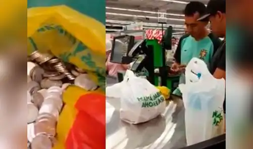 Jóvenes compraron con monedas de 5 céntimos elpopular.pe