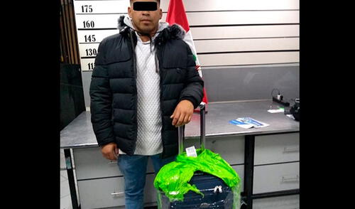 Sujeto pretendía viajar a Madrid con droga camuflada en maleta. elpopular.pe