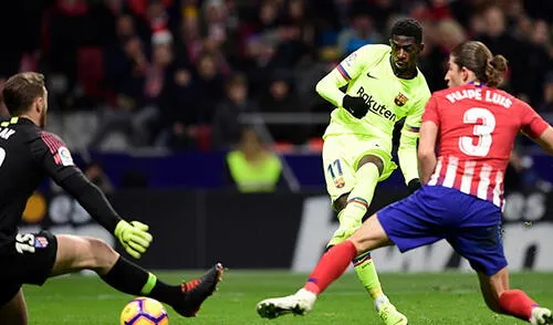Dembelé, del Barcelona, puso el empate en el minuto 90’. elpopular.pe