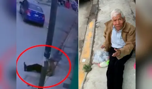 El hombre de 79 años terminó golpeándose contra la vereda al intentar sentarse elpopular.pe