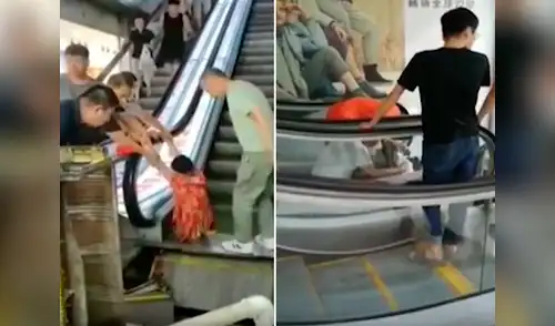 La mujer terminó dentro de la escalera luego que un escalón cedió al bajar elpopular.pe