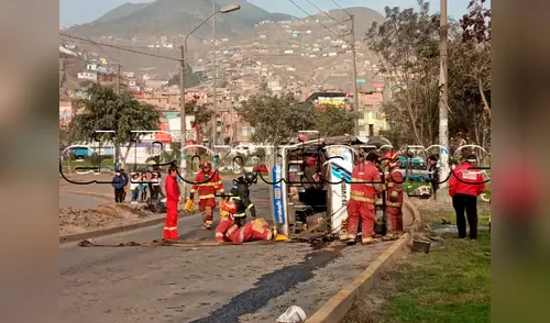 Conductor vuelca transporte público por intentar ganar más pasajeros elpopular.pe
