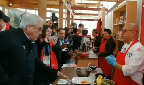 Sebastián Piñera se animó a comer ceviche elpopular.pe