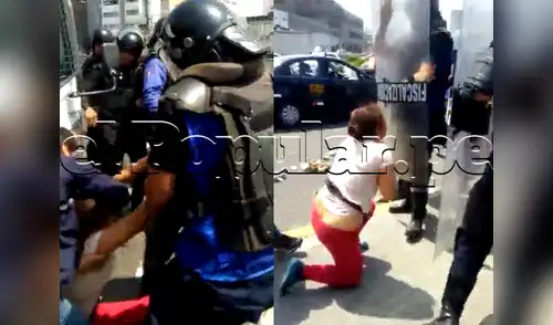 La mujer fue arrastrada cuando perdió el equilibrio frente a uno de los vehículos elpopular.pe