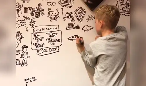 Dibujos del menor son toda un éxito en redes sociales donde acumuló miles de comentarios. elpopular.pe