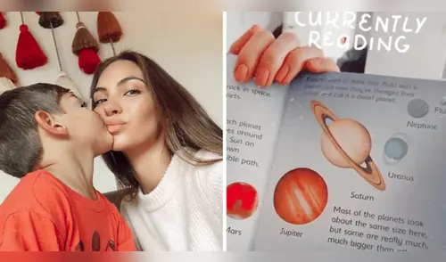 Natalie Vértiz le enseña inglés a su pequeño Liam elpopular.pe