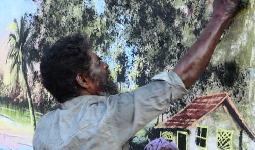 Artista callejero sorprende al pintar paisajes en la India elpopular.pe