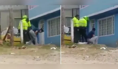 Los policías golpearon con un palo al pitbull elpopular.pe