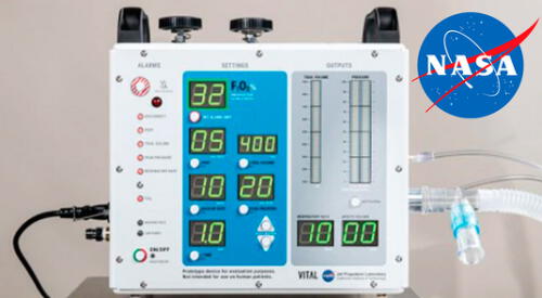 Ventilador mecánico fabricado por la NASA en abril 2020. elpopular.pe