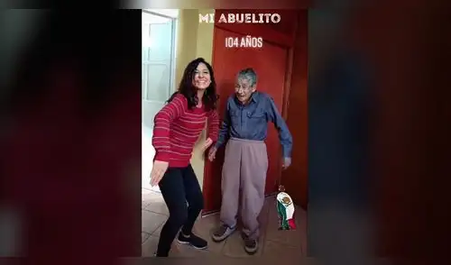El tierno abuelito protagonizó divertido challenge en compañía de su nieta. elpopular.pe