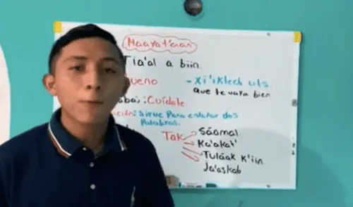 El joven relató que aprendió el idioma, porque todos en su familia hablan maya. elpopular.pe