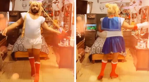 Hombre muestra cómo se transforma en Sailor Moon elpopular.pe
