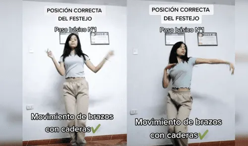 El entretenido tutorial de festejo llamó a la atención de los usuarios en las redes sociales. elpopular.pe