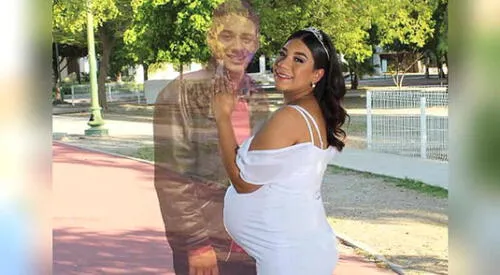 Nicole en foto sesión con la imagen de su novio Jordan. elpopular.pe