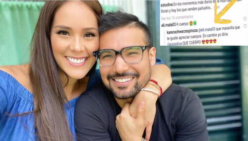 Karen Schwarz responde a usuario que criticó el físico de Ezio Oliva. elpopular.pe