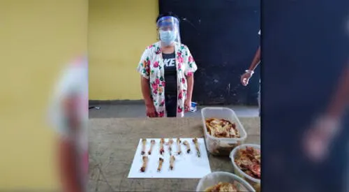 La mujer detenida y lo incautado elpopular.pe