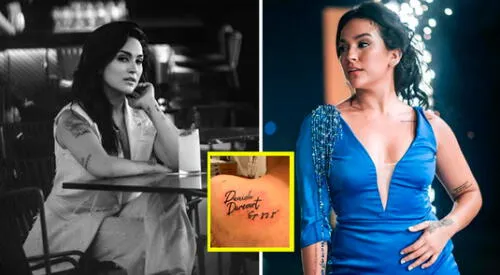 Daniela Darcourt quedó con ver tatuaje de fan. elpopular.pe
