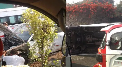 Accidente vehicular en la Carretera Central. elpopular.pe