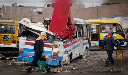 La ATU informó que uno de los objetivos que tiene es chatarrear durante este 2021 aproximadamente 400 vehículos en abandono con el fin de liberar los depósitos. elpopular.pe
