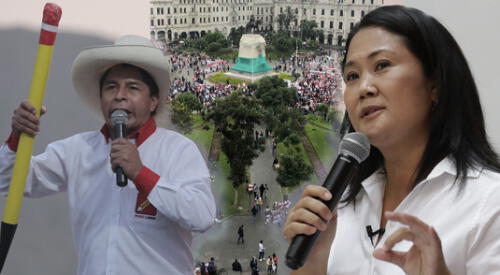 Cierre de campaña electoral de ambos candidatos en la Plaza San Martín. elpopular.pe