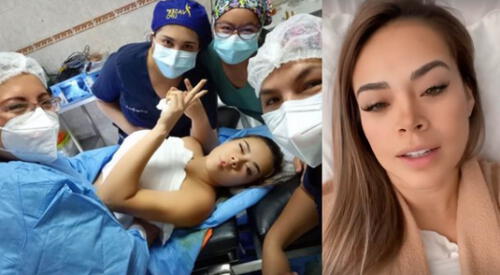 Jossmery Toledo feliz porque su operación de senos fue un éxito. elpopular.pe