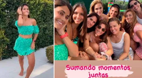 Antonela Rocuzzo se divirtió con sus amigas antes de volver a París. elpopular.pe