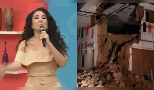Janet Barboza se quebró al rememorar que en 2019 estuvo en temblor de Rioja, y que su pareja Miguel Bayona debió calmarla, pues ella se puso muy mal. elpopular.pe