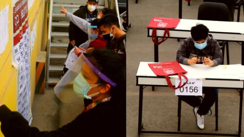 Los postulantes cuando rindieron su examen de admision lo realizaron con las medidas sanitarias. elpopular.pe