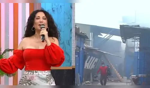 Janet Barboza presentaba al reportero de América Hoy desde el mercado Unicachi en Comas, cuando mencionó el incendio en Mesa Redonda. elpopular.pe