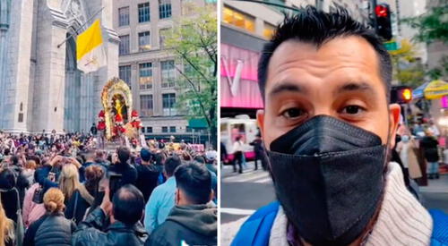 Peruano registró el momento en que el Señor de los Milagros fue paseado en andas. elpopular.pe