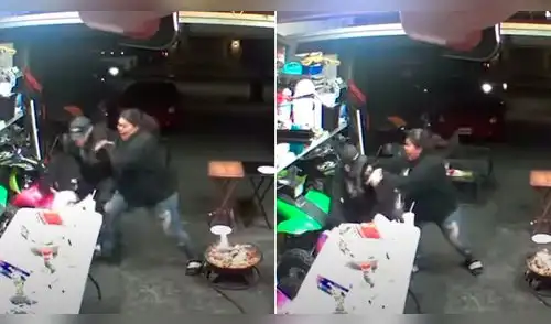 Su esposo y su hijo llegaron en minutos y derribaron al hombre al piso. elpopular.pe