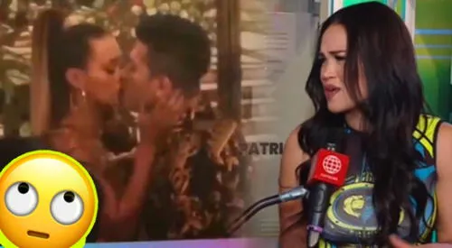 Angie Arizaga despreocupada por su beso con Deyvis Orosco. elpopular.pe