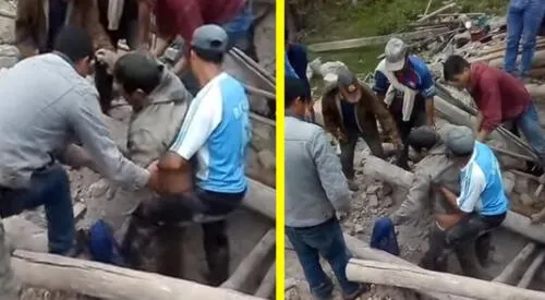 Hombre fue rescatado con vida tras derrumbe por sismo de 7,5 grados elpopular.pe