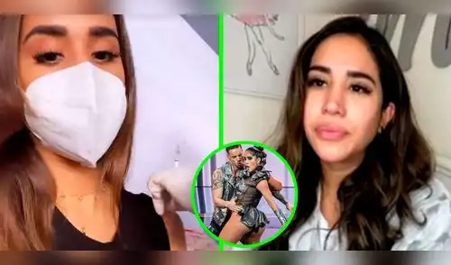 Melissa Paredes se acercó a un centro de vacunación para completar su dosis. elpopular.pe