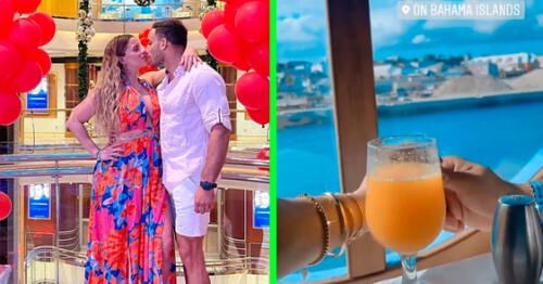 Alejandra Baigorria y Said Palao recibieron el Año Nuevo en lujoso crucero. elpopular.pe