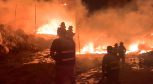 gigantesco incendio consumió almacén de reciclaje elpopular.pe
