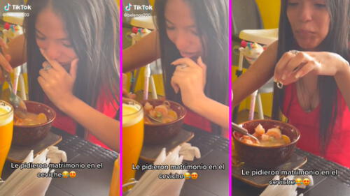 La joven no imaginó que su novio le iba pedir la mano de esa manera. elpopular.pe