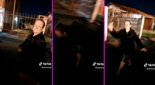 La señora acompañó a su hija para cuidarla de cualquier peligro de la noche. elpopular.pe