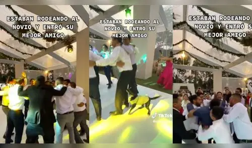 El novio era cargado por sus amigos. elpopular.pe