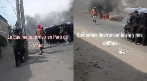 Extranjeros lanzan piedras a manifestantes y se suman a la Policía para desbloquear vías de Ica. elpopular.pe