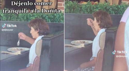 La señora no hizo caso a los reclamos de las personas y siguió comiendo. elpopular.pe