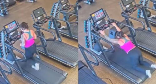Joven terminó en el piso y sin pantalones tras accidente en el gimnasio en Estados Unidos. elpopular.pe