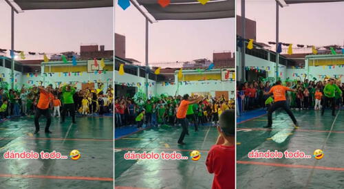 Papá se llevó el show por sus increíbles pasos elpopular.pe